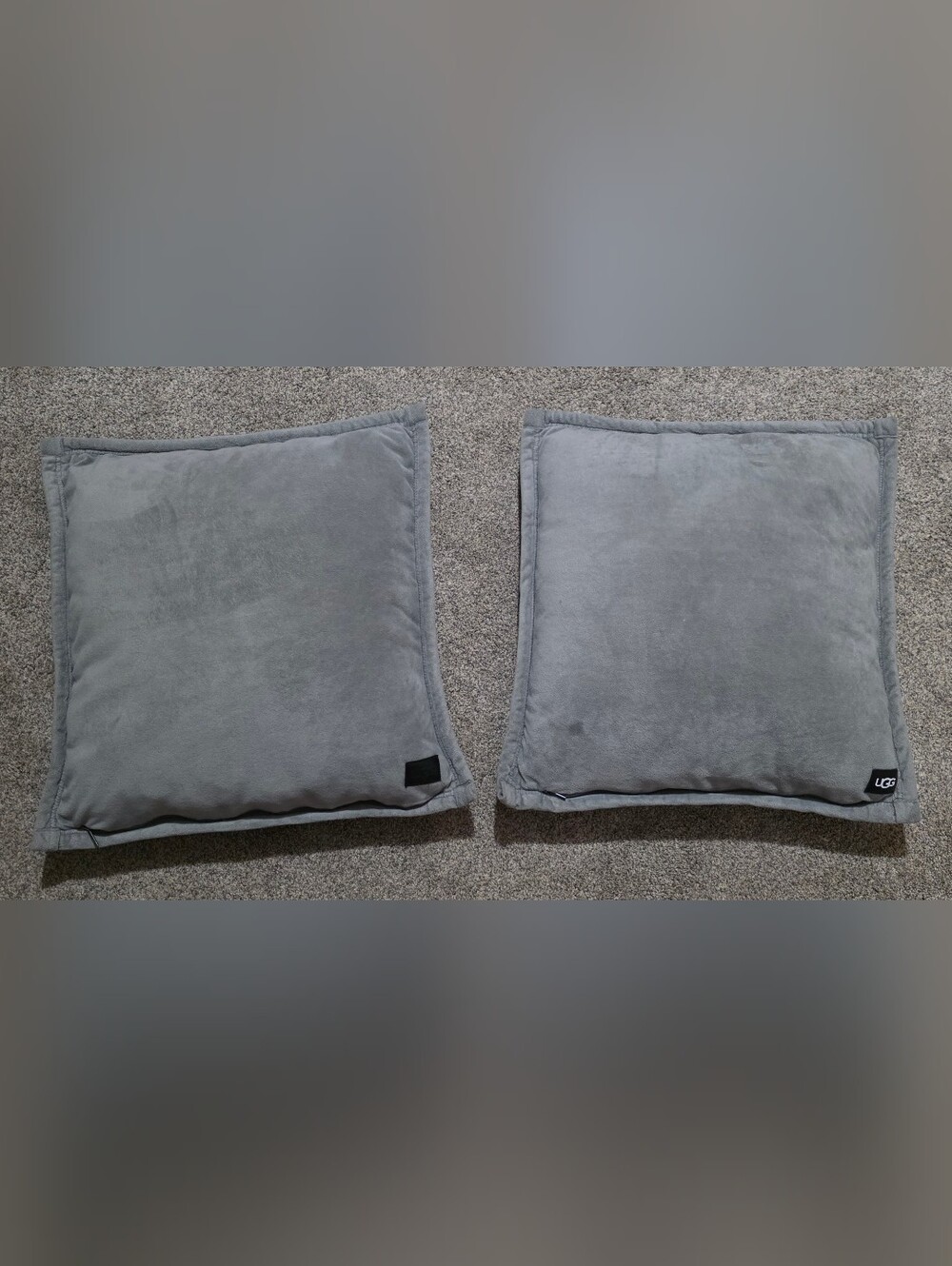 UGG Coco Soft Gray Velvet Accent Pillows - Pair